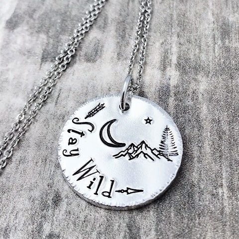 STAY WILD MOUNTAIN SCENE NECKLACE
