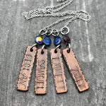 RUSTIC COPPER BIRTHSTONE LINK NECKLACE